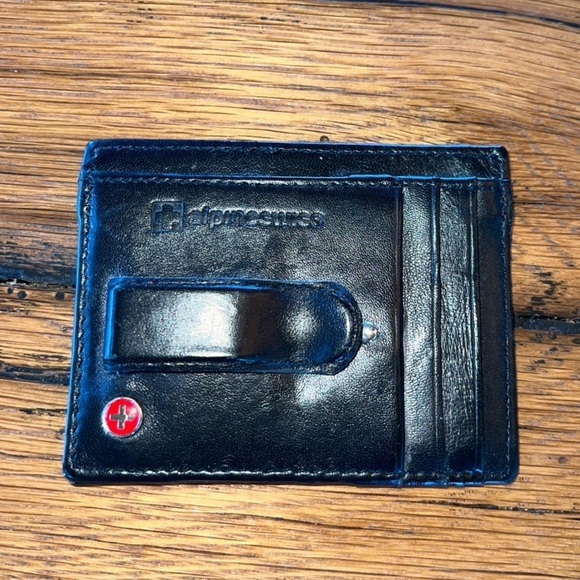 Alpine Swiss Black Card Holder Wallet - Picture 2 of 3